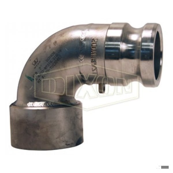 Type A 90Deg Cam and Groove Elbow, 2 in, Male Adapter x FNPT, 316 SS, Domestic